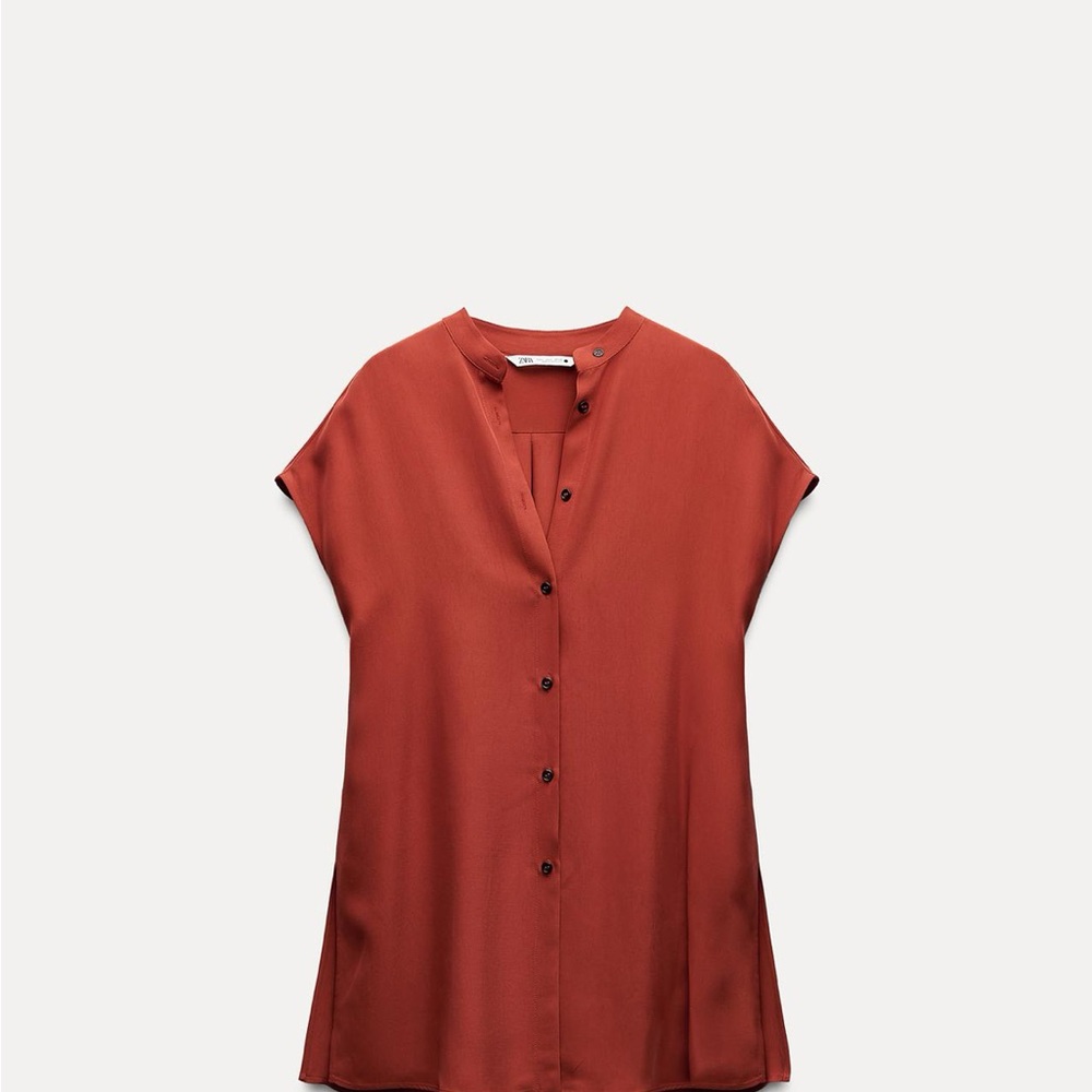 Women's Rust Button-Up Top
